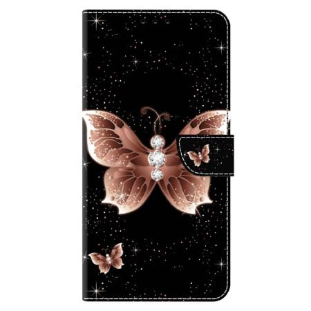 Etui Folio Xiaomi Redmi Note 13 5g Różowe Motyle Diamentowe