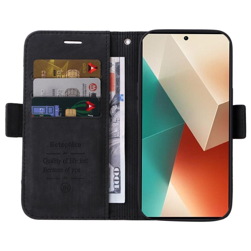 Etui Folio Xiaomi Redmi Note 13 5g Skórzany Styl Betopnice