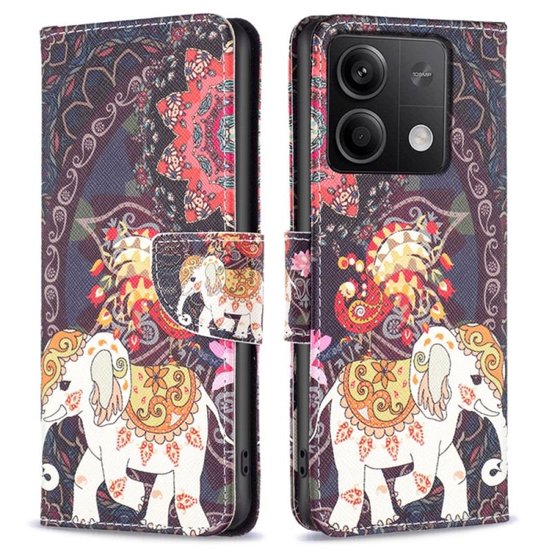 Etui Folio Xiaomi Redmi Note 13 5g Słoń Indyjski Etui Ochronne