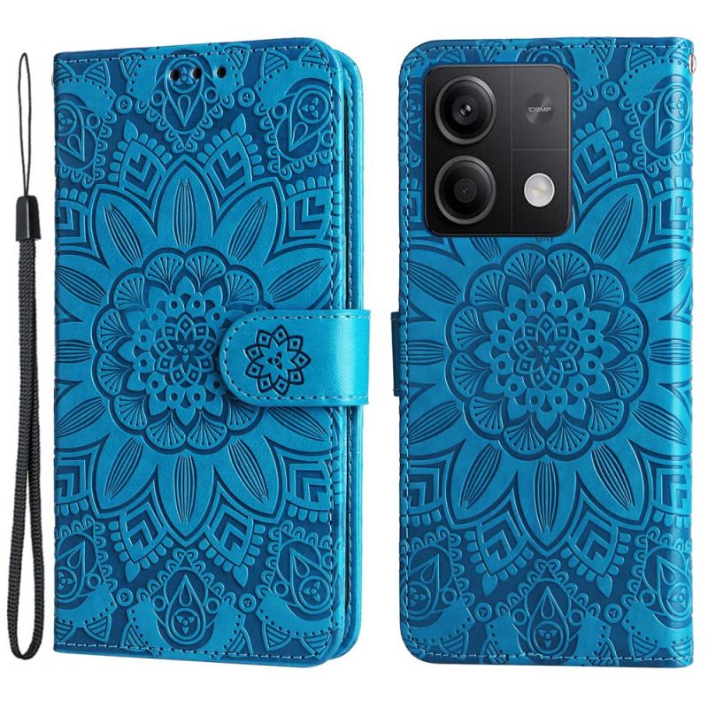 Etui Folio Xiaomi Redmi Note 13 5g Wzór Słonecznika Z Paskiem Etui Ochronne