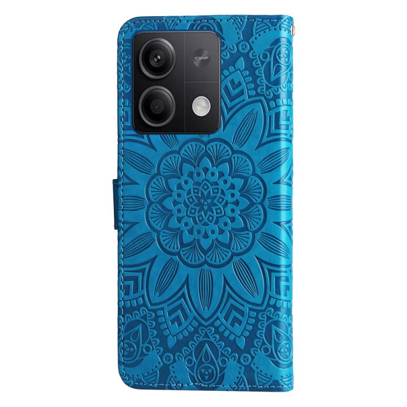 Etui Folio Xiaomi Redmi Note 13 5g Wzór Słonecznika Z Paskiem Etui Ochronne