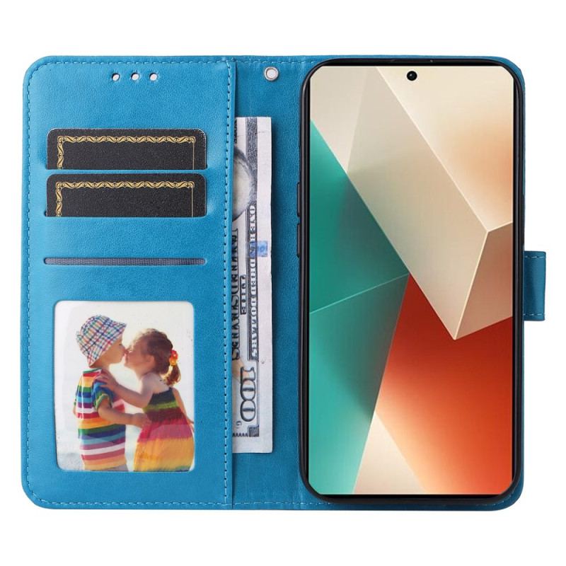 Etui Folio Xiaomi Redmi Note 13 5g Wzór Słonecznika Z Paskiem Etui Ochronne