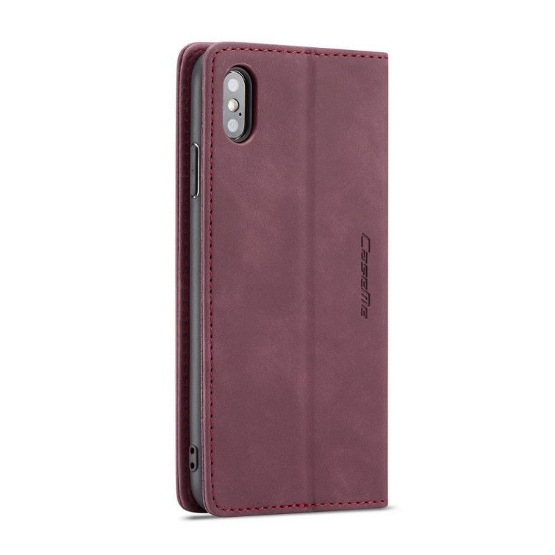 Etui Folio do iPhone XS Max Golias Efekt Skóry - Czerwone Wino