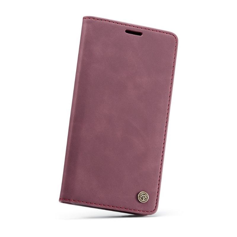 Etui Folio do iPhone XS Max Golias Efekt Skóry - Czerwone Wino