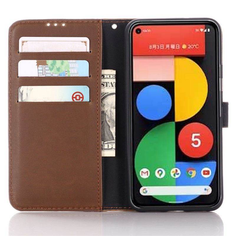 Etui do Google Pixel 5 Etui Folio Ze Sztucznej Skóry W Stylu Retro