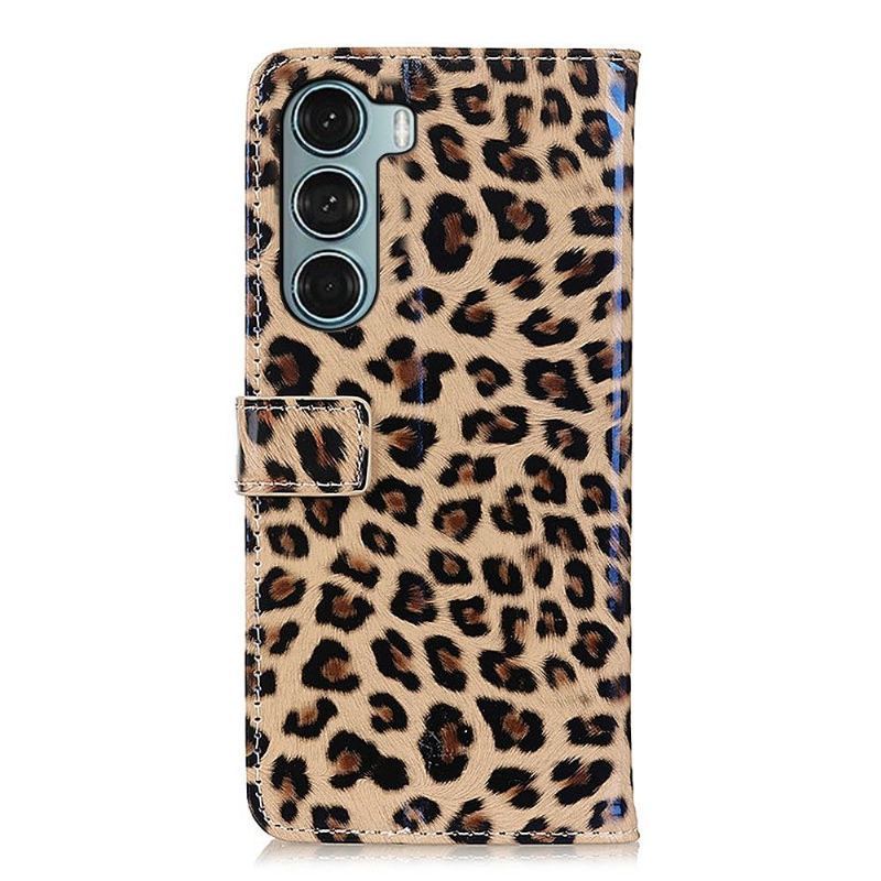 Etui Folio do Motorola Moto G200 5G Faux Leather Leopard Style