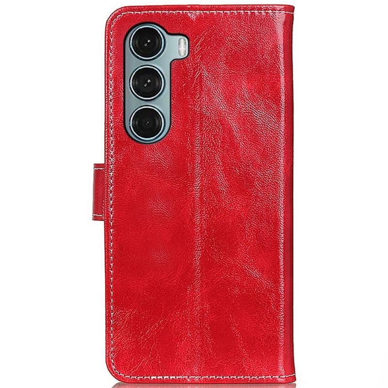 Etui Folio do Motorola Moto G200 5G Obrzeża Luksusowe Szwy Z Efektem Skóry