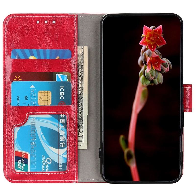 Etui Folio do Motorola Moto G200 5G Obrzeża Luksusowe Szwy Z Efektem Skóry