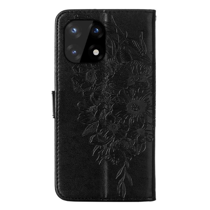 Etui Folio do OnePlus 10 Pro Butterfly Flower Posiadacz Karty