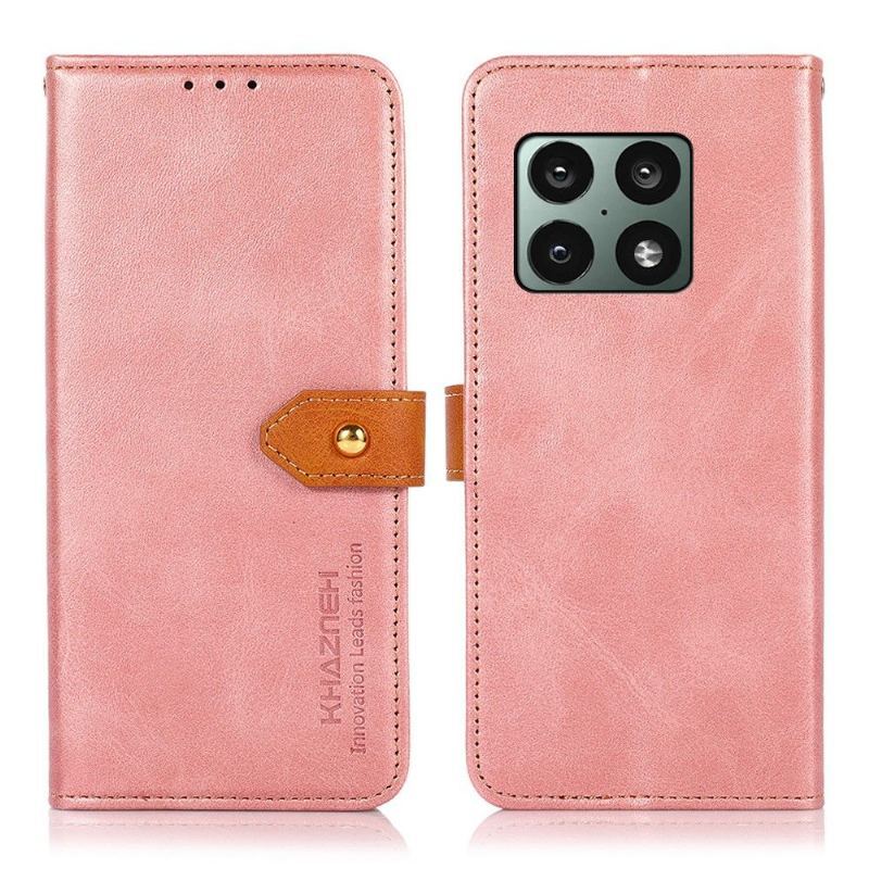 Etui Folio do OnePlus 10 Pro Khazneh Bicolor Sztuczna Skóra