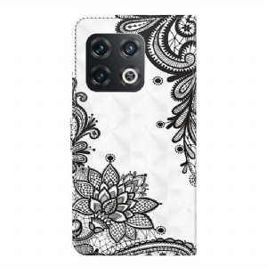 Etui Folio do OnePlus 10 Pro Obrzeża Kwiaty Koronki