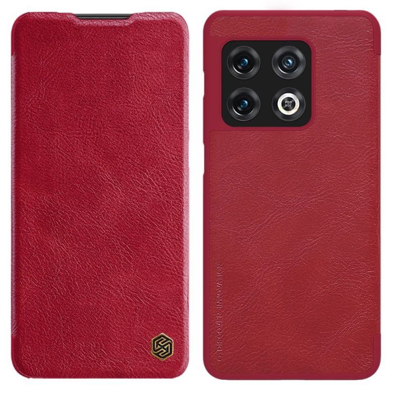 Etui Folio do OnePlus 10 Pro Seria Qin Efekt Skóry