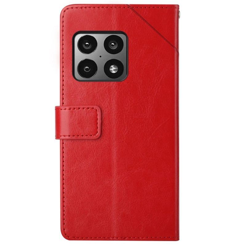 Etui Folio do OnePlus 10 Pro Y Lines Efekt Skóry