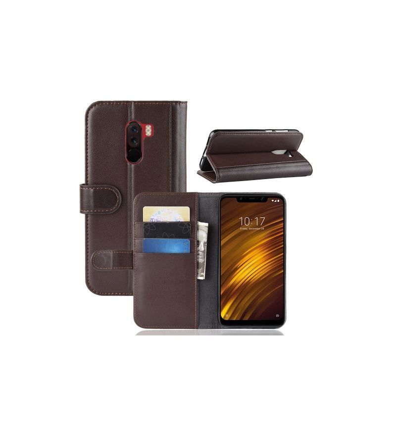 Etui do Pocophone F1 Anti-fall Premium Skórzane Etui Na Karty