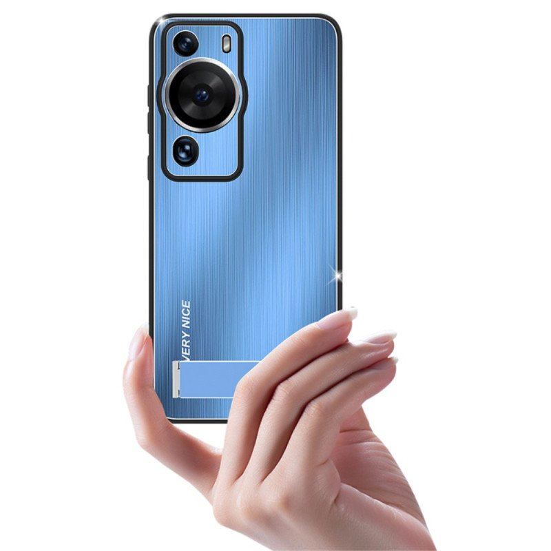 Etui do Huawei P60 Pro Szczotkowane Aluminium Ze Wspornikiem