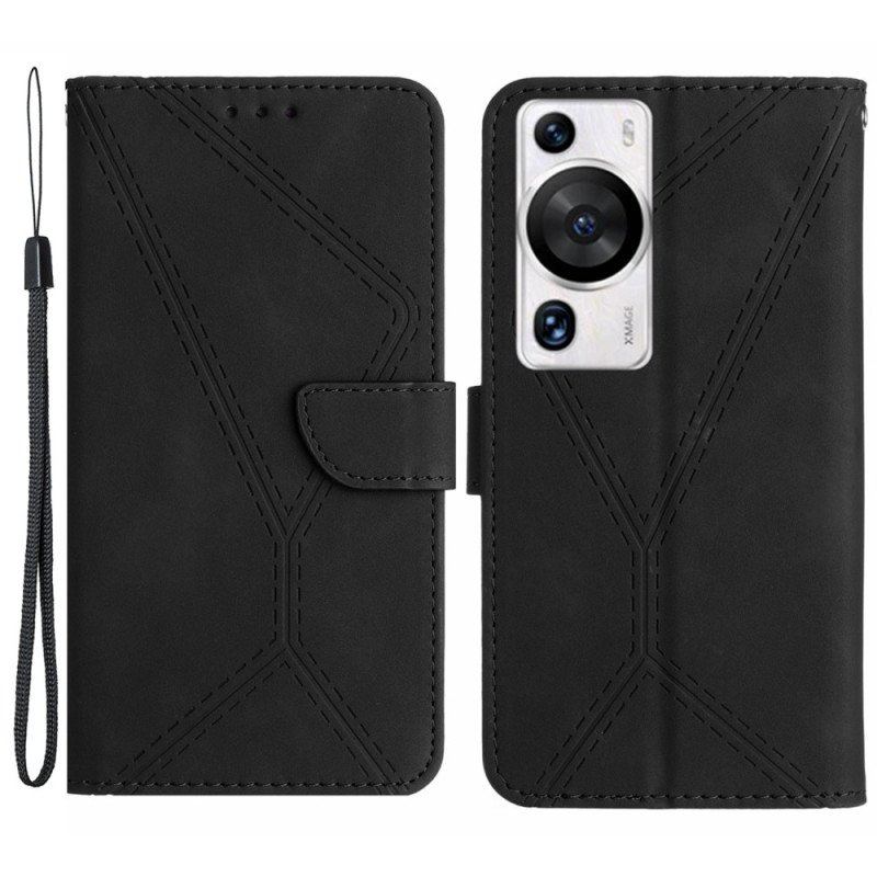 Etui Folio do Huawei P60 Pro Linia Z Efektem Skóry