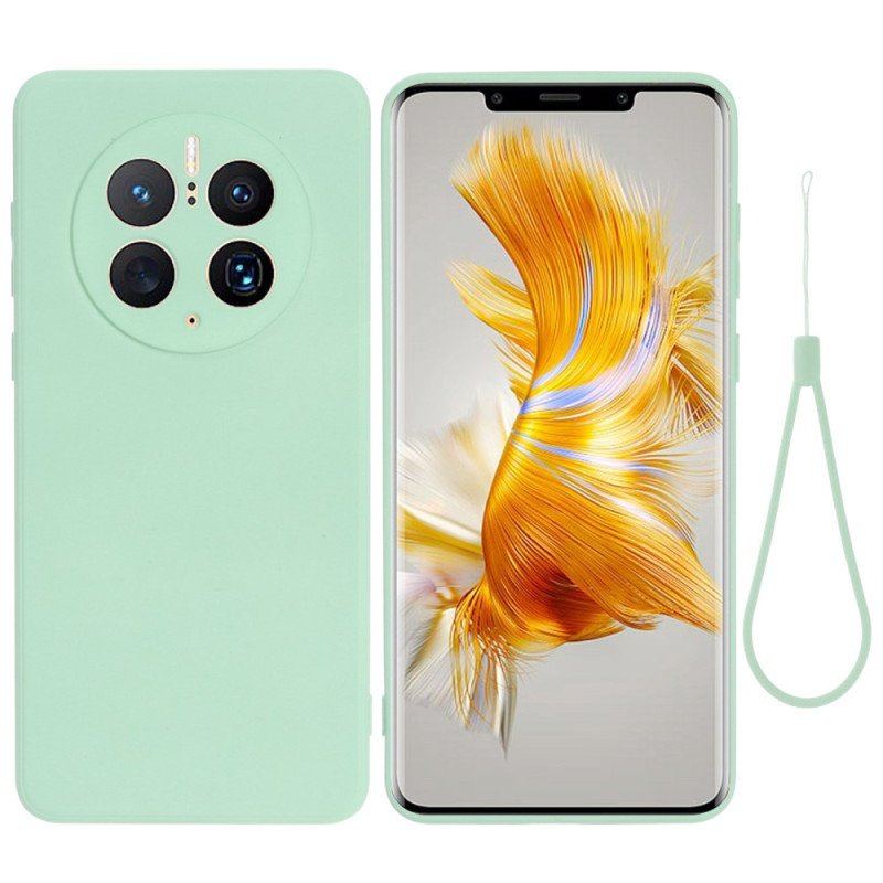 Etui do Huawei Mate 50 Pro Płynny Silikon Ze Smyczą