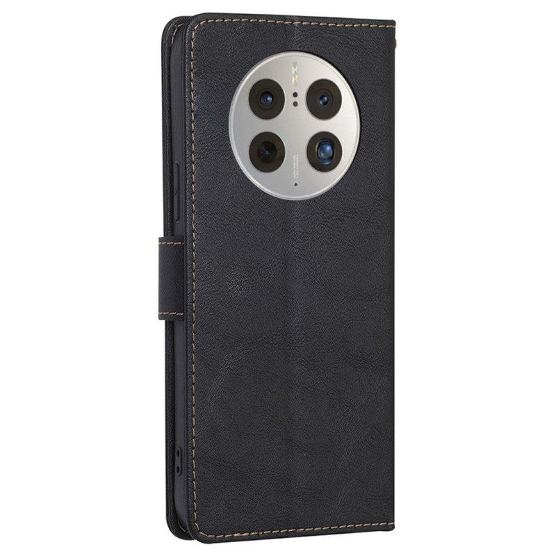 Etui Folio do Huawei Mate 50 Pro Skórzany Efekt Couture