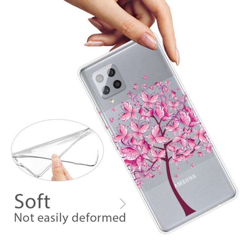 Etui do Samsung Galaxy A42 5G Motyl Drzewo