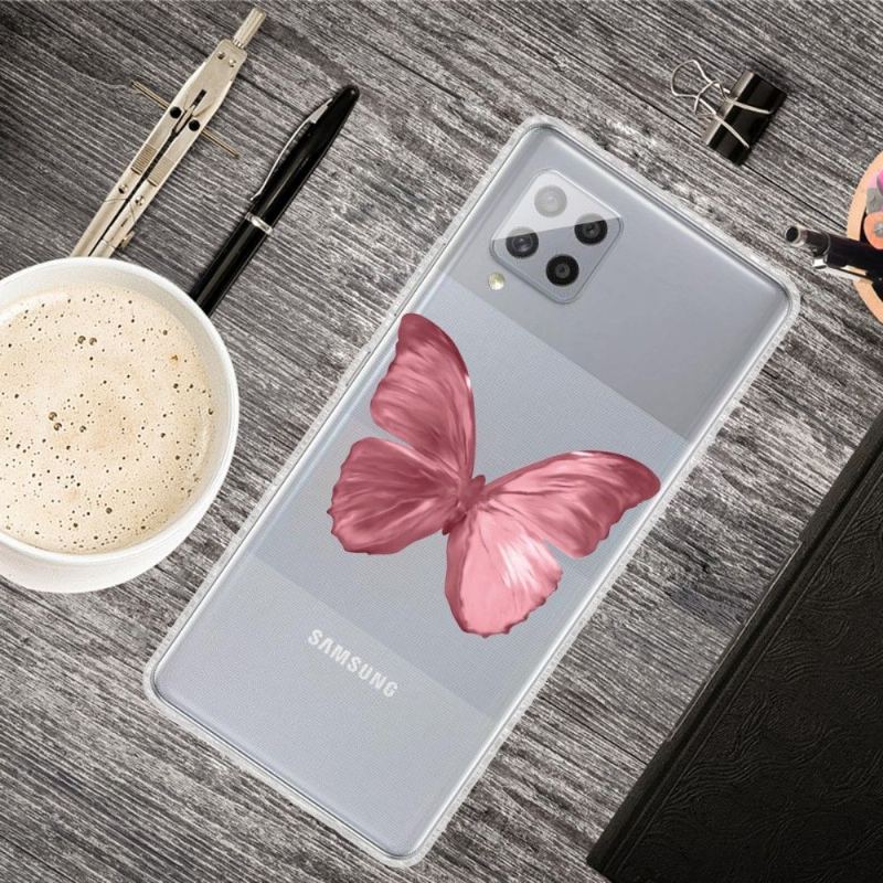 Etui do Samsung Galaxy A42 5G Różowy Motyl