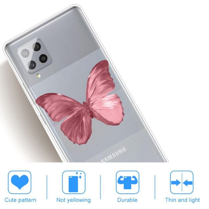 Etui do Samsung Galaxy A42 5G Różowy Motyl