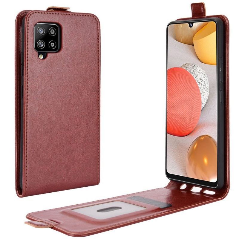 Etui Folio do Samsung Galaxy A42 5G Obrzeża Skórzany Futerał Ze Sztucznej Skóry W Pionie