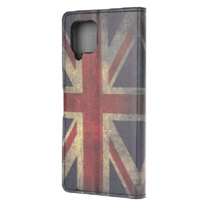 Etui Folio do Samsung Galaxy A42 5G Obrzeża Vintage Flaga Brytyjska