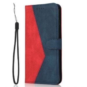 Etui Folio Do Google Pixel 8 Pro Dwukolorowy Pasek