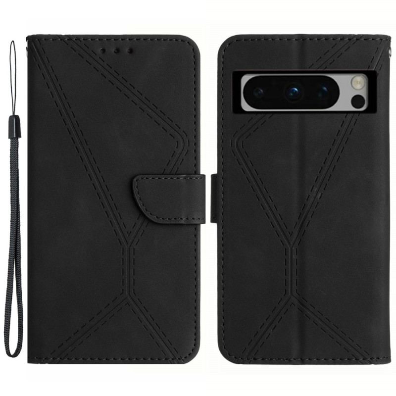 Etui Folio Do Google Pixel 8 Pro Linie I Kropki W Paski