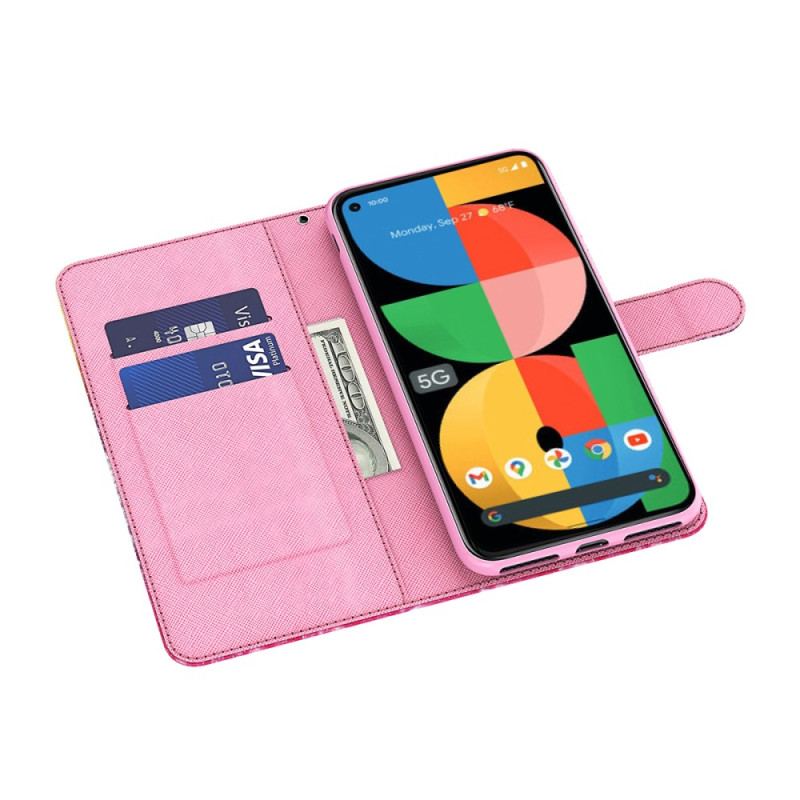 Etui Folio Google Pixel 8 Pro CZerwone Drzewo Z Paskiem