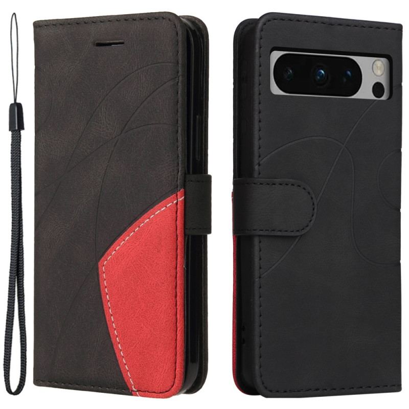 Etui Folio Google Pixel 8 Pro Dwukolorowy Z Paskiem