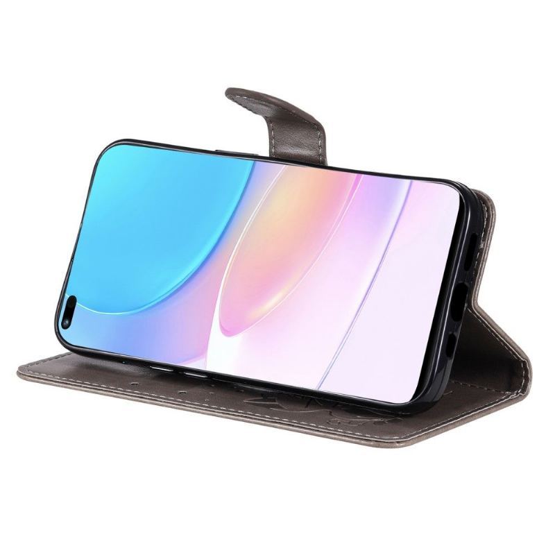 Etui Folio do Huawei Nova 8i / Honor 50 Lite Obrzeża Ilustracja Kot