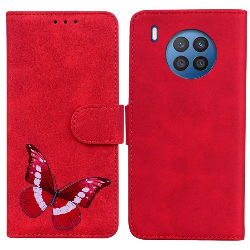 Etui Folio do Huawei Nova 8i / Honor 50 Lite Etui Ochronne Kolorowa Ochrona Motyla