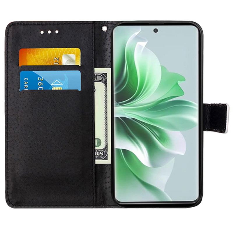 Etui Folio Oppo Reno 11 Pro 5g Róże Z Paskiem Etui Ochronne