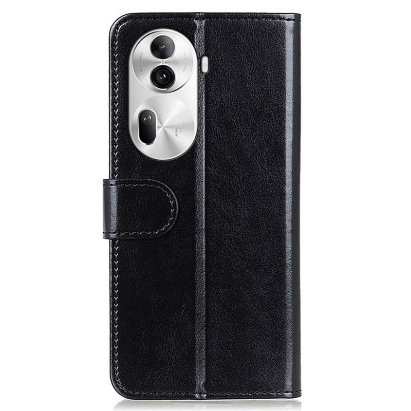 Etui Folio Oppo Reno 11 Pro 5g Sztuczna Skóra Lakierowana Etui Ochronne