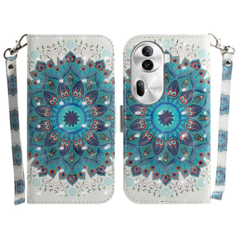 Etui Folio Oppo Reno 11 Pro 5g Zielona Mandala Z Paskiem