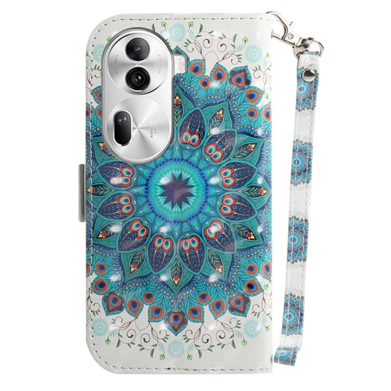 Etui Folio Oppo Reno 11 Pro 5g Zielona Mandala Z Paskiem