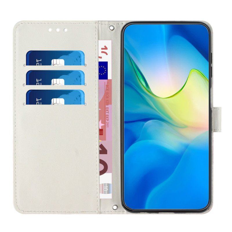 Etui Folio do Xiaomi 13 Pro Marmurowy Pasek Na Ramię