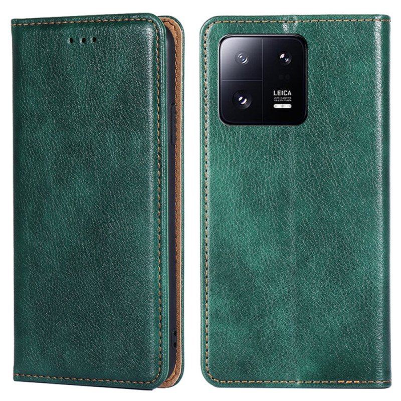 Etui Na Telefon do Xiaomi 13 Pro Etui Folio Przeszycia Ze Sztucznej Skóry