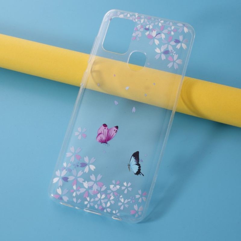 Etui do Samsung Galaxy A21s Biznes Motyle Florets