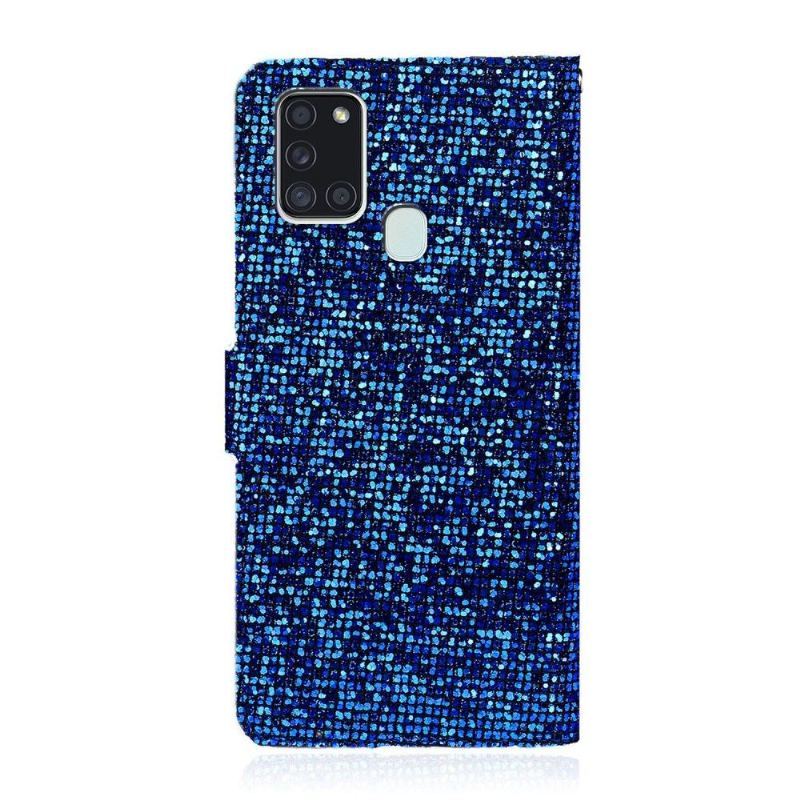 Etui Folio do Samsung Galaxy A21s Brokatowe Etui Na Karty