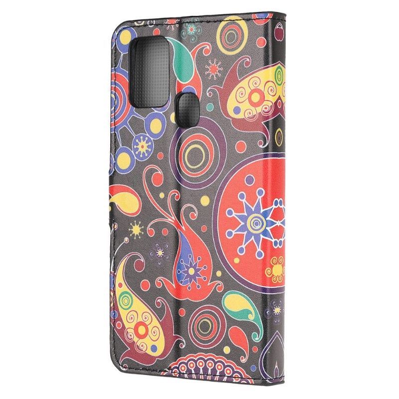 Etui Folio do Samsung Galaxy A21s Kolorowe Paisley