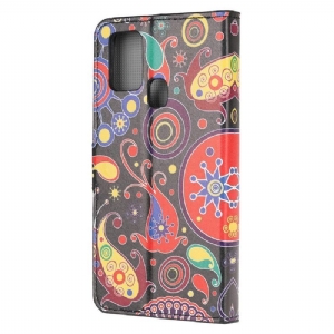 Etui Folio do Samsung Galaxy A21s Kolorowe Paisley