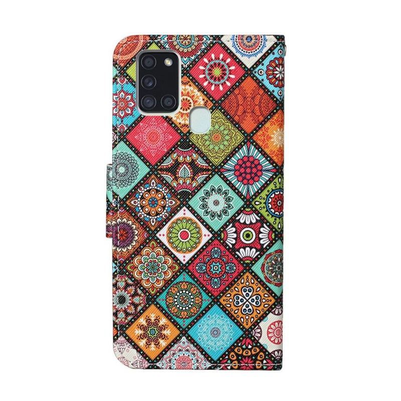 Etui Folio do Samsung Galaxy A21s Obrzeża Kaleidoscope Mandala