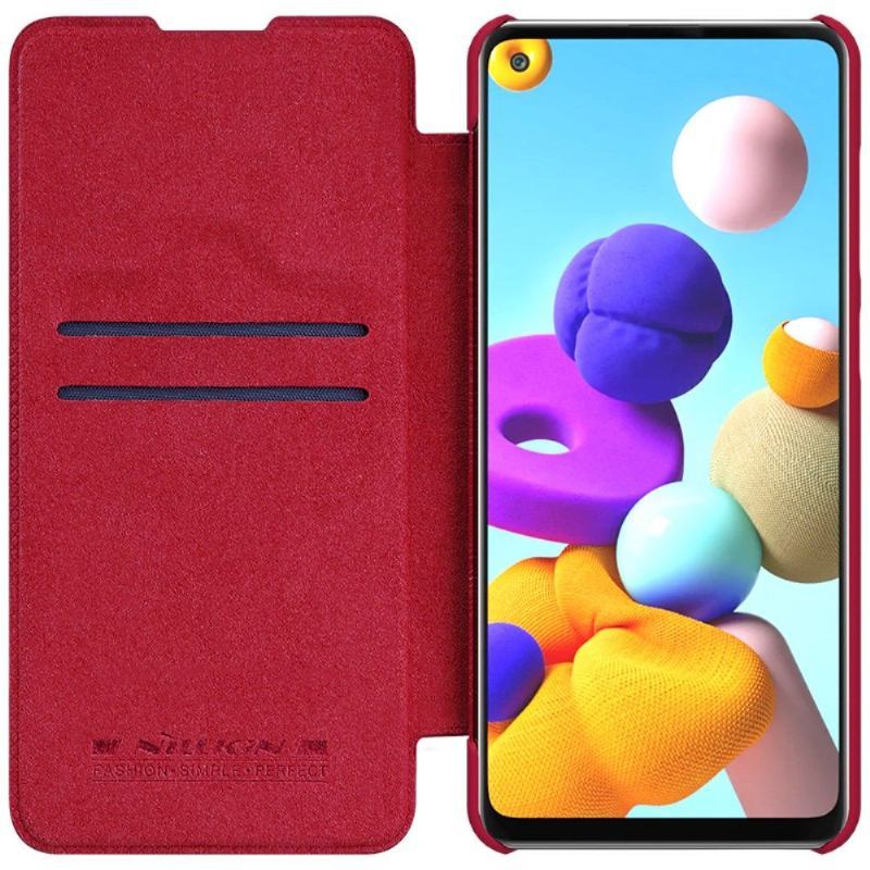 Etui Folio do Samsung Galaxy A21s Seria Qin Efekt Skóry