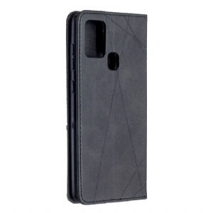 Etui Folio do Samsung Galaxy A21s Skórzane Etui Na Karty W Stylu Célinia