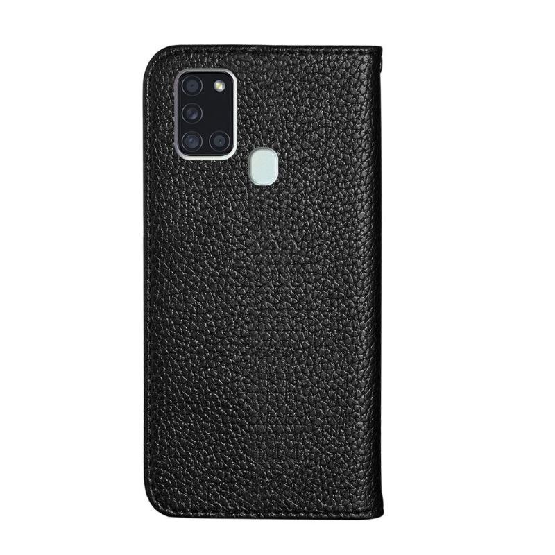 Etui Na Telefon do Samsung Galaxy A21s Etui Folio Ziarnista Sztuczna Skóra