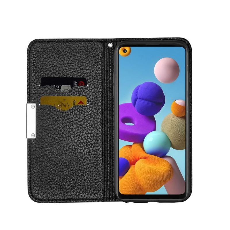 Etui Na Telefon do Samsung Galaxy A21s Etui Folio Ziarnista Sztuczna Skóra