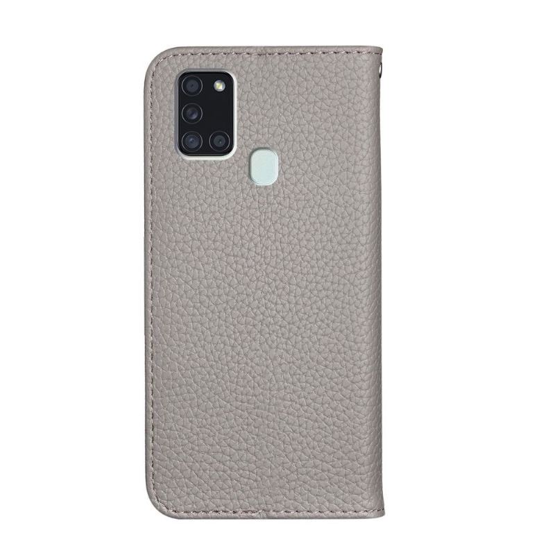 Etui Na Telefon do Samsung Galaxy A21s Etui Folio Ziarnista Sztuczna Skóra