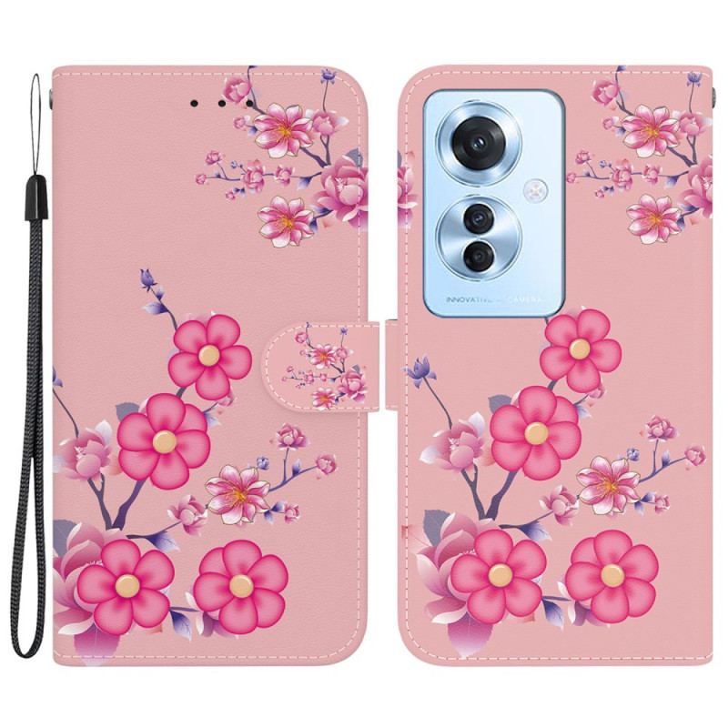 Etui Folio Do Oppo Reno 11f 5g Wzór Sakura Z Paskiem